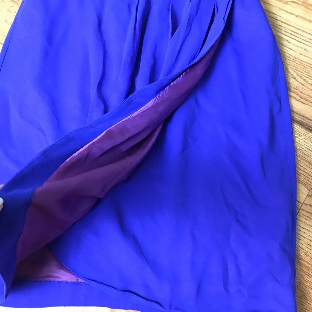 Vintage Kathryn Conover Purple Silk Strapless Dress - Picture 2 of 9